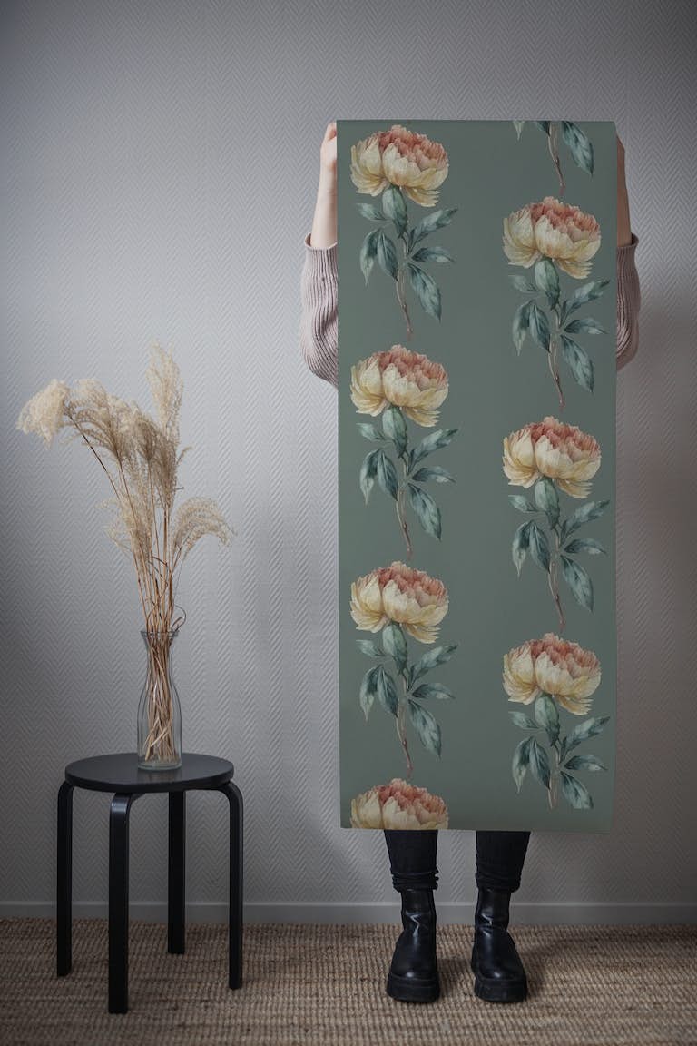 ROSE VINTAGE GREEN ταπετσαρία roll