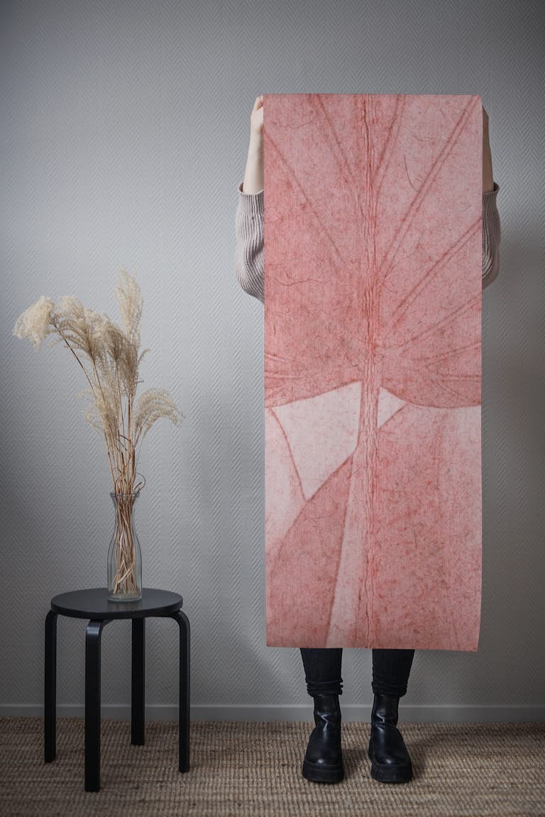 Soft Japandi Leaf Terracotta Pink tapetit roll