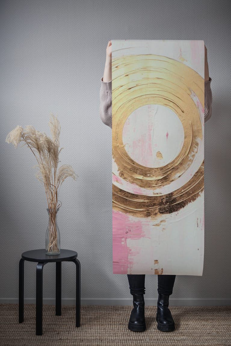 ABSTRACT ART Power - pink and golden style tapetit roll