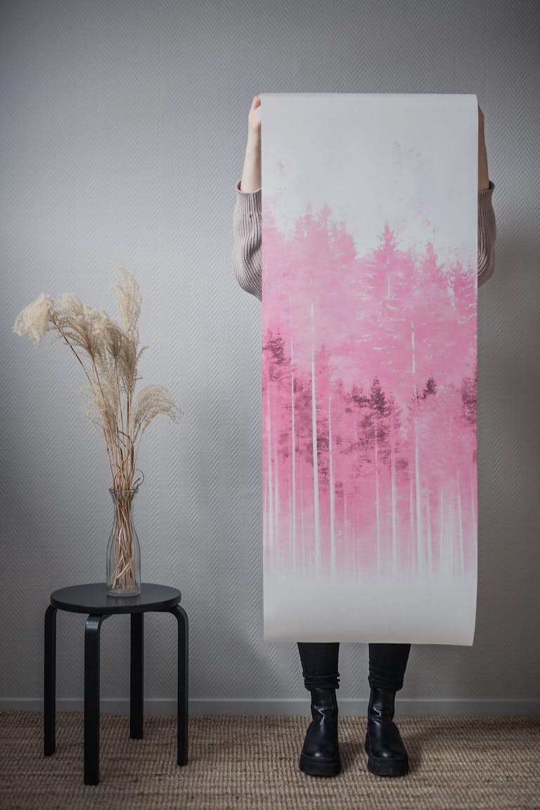 Pink Pine Wood Mist tapete roll
