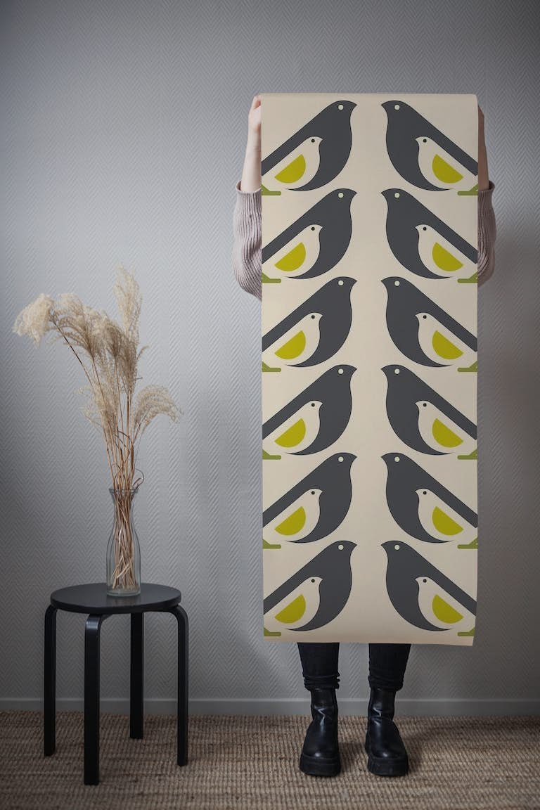 Bird Leaf Stems wallpaper roll