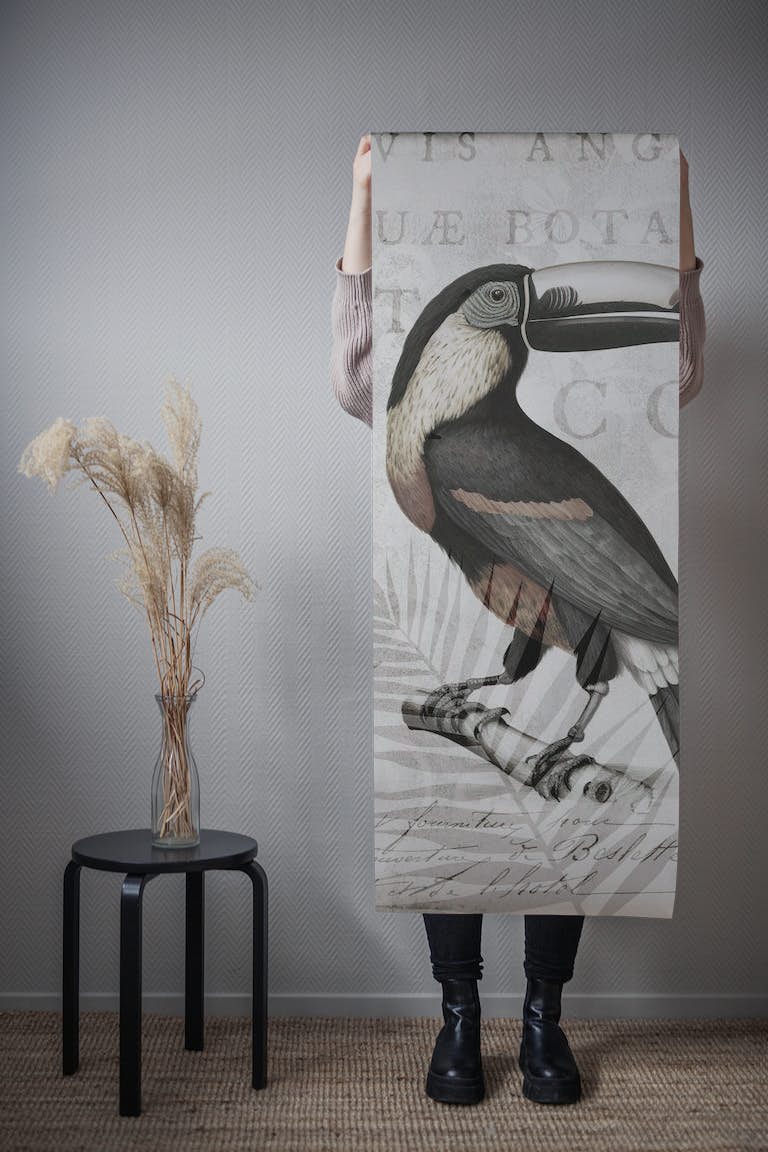 Toucans Tropical Hideaway Grey tapet roll