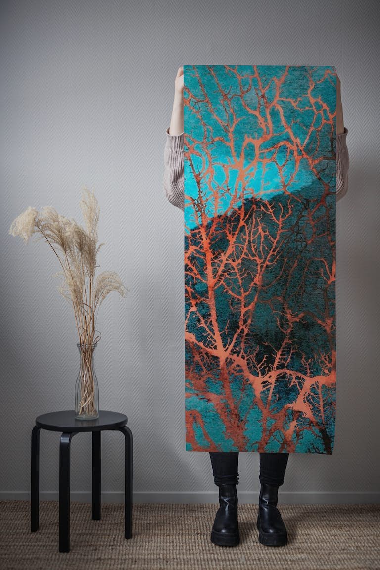 Dreamy Watercolor Coral Moss tapeta roll