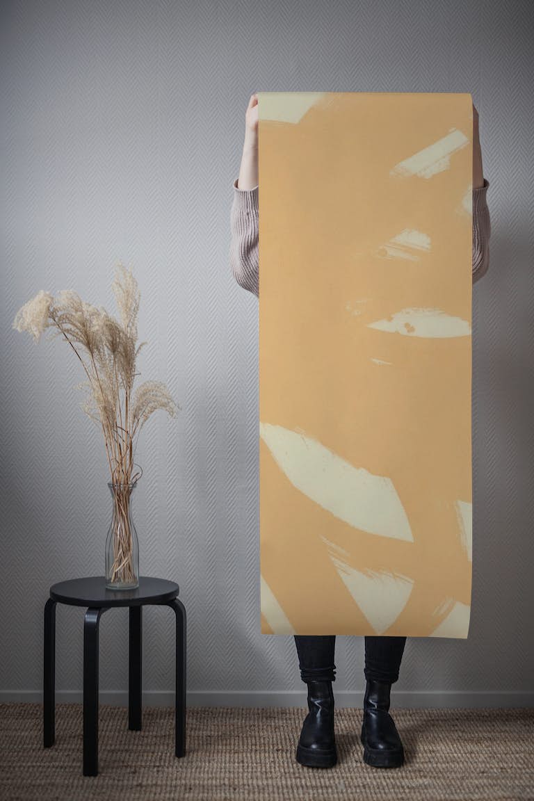 Gestural 3 - orange yellow papel de parede roll
