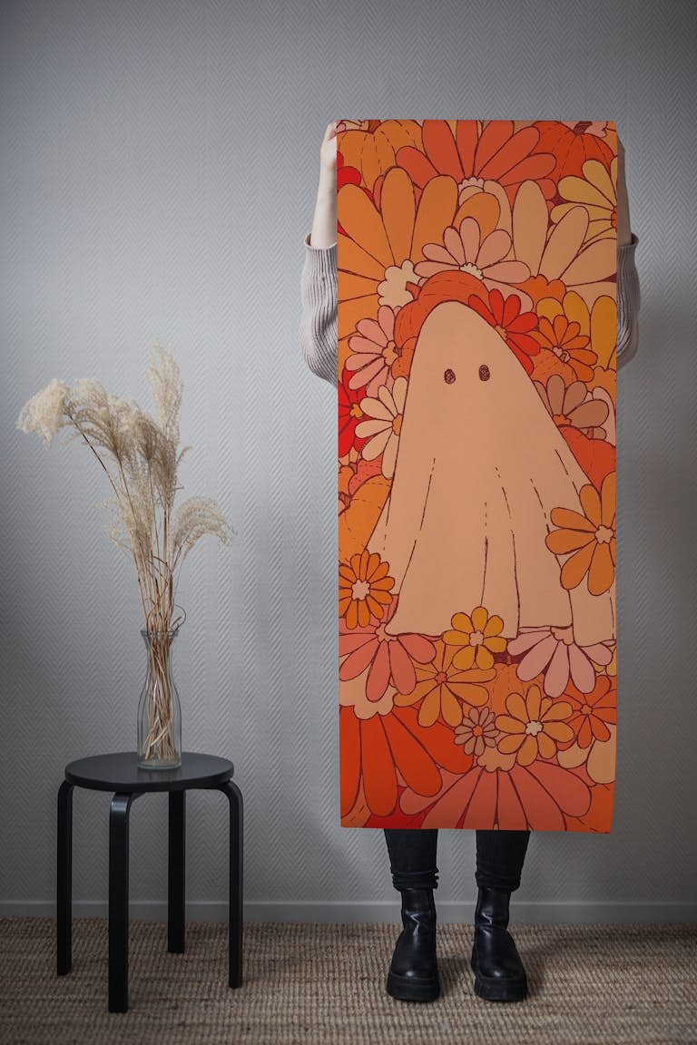 A ghost of orange behang roll