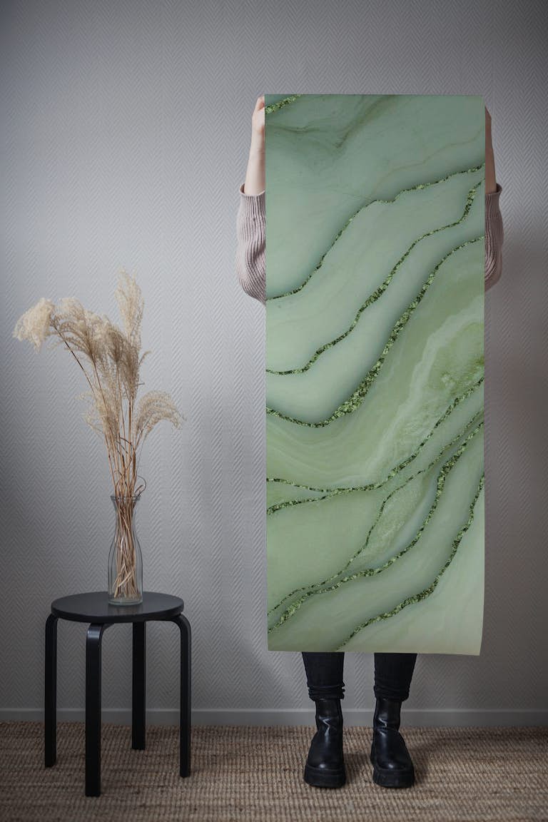 Magnificent Marble Jade Green papel pintado roll