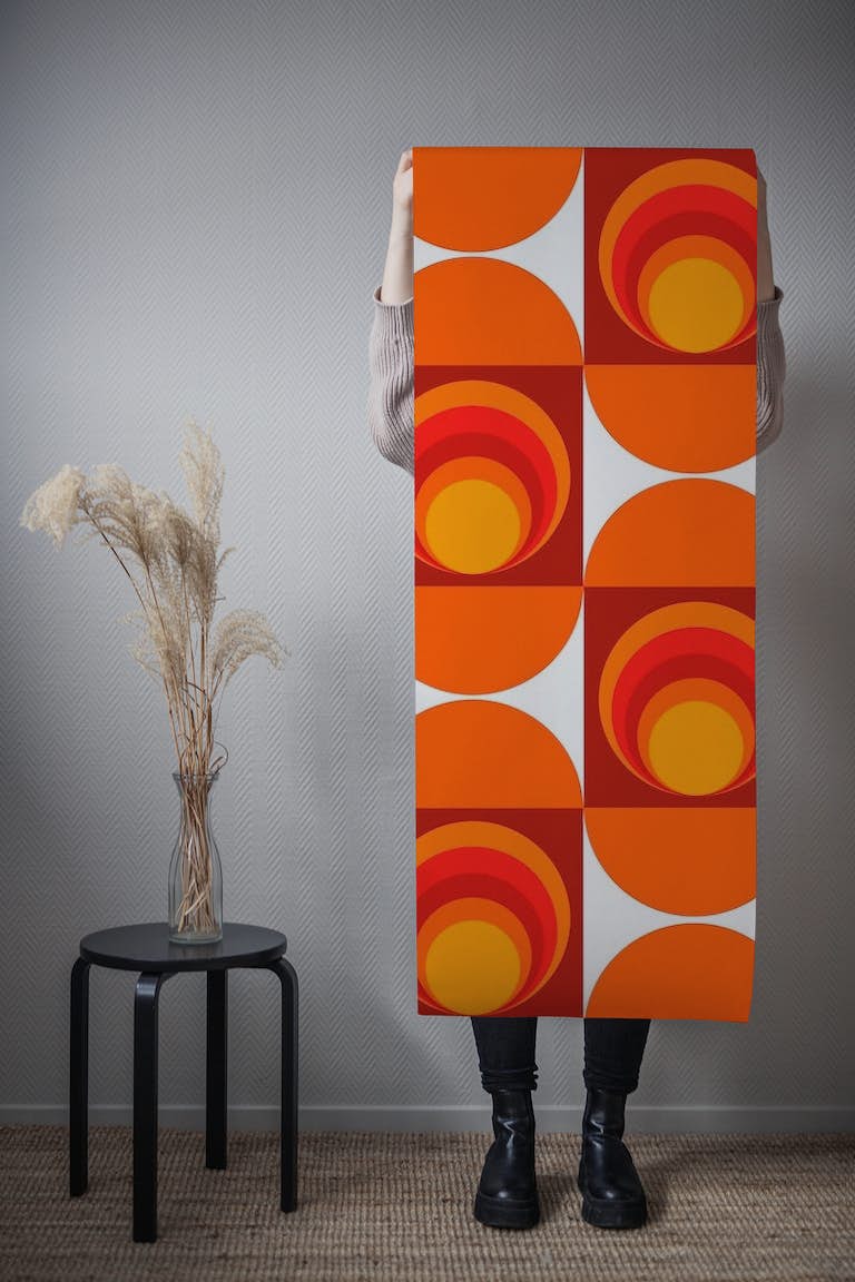 Vintage Sun Pattern wallpaper roll