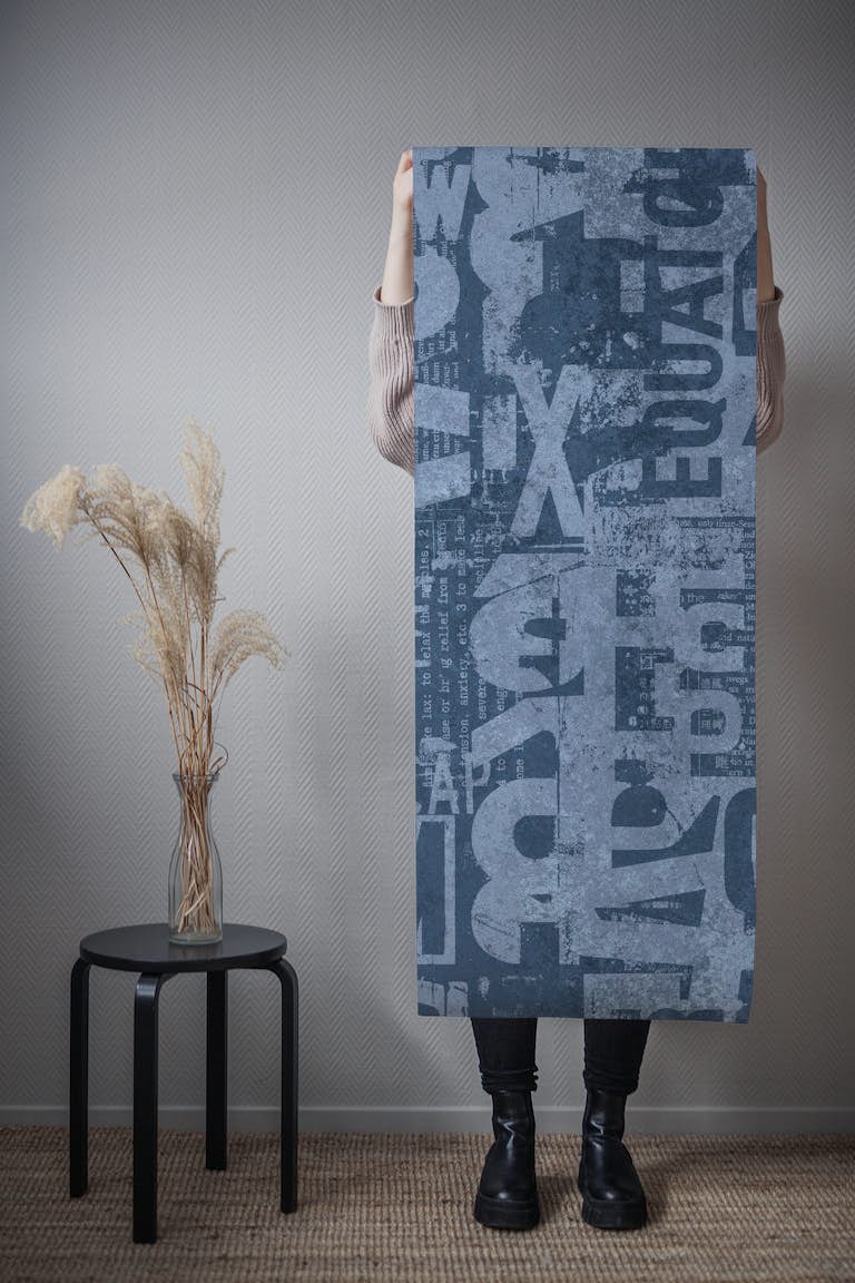Blue Grunge Typography Urban Style papel de parede roll