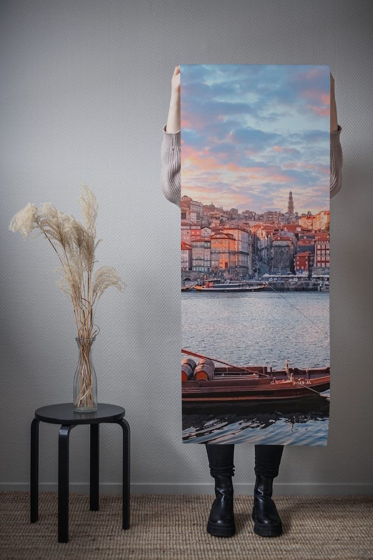 Porto at sunset behang roll