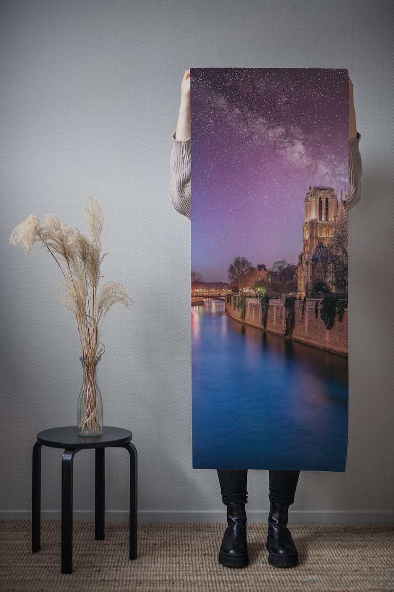 Notre-Dame Starry Night tapety roll