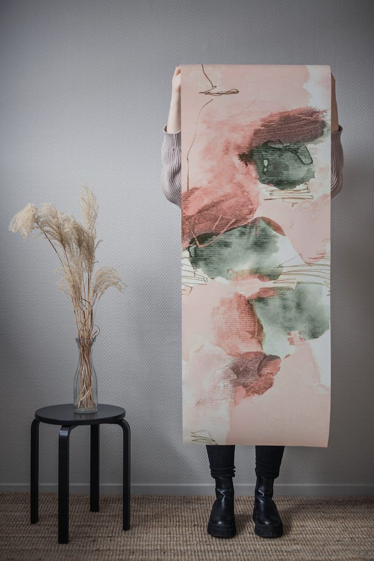 Abstract pastels behang roll