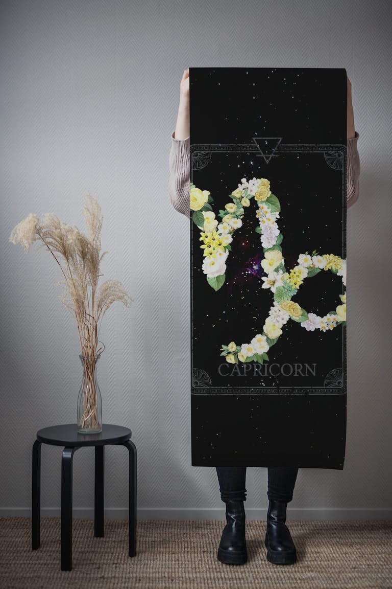 Floral Zodiac Sign: Capricorn tapety roll