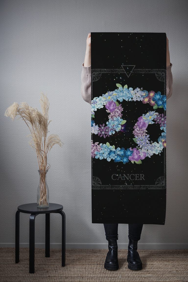 Floral Zodiac Sign: Cancer papel pintado roll