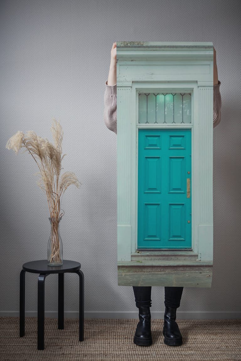 Wooden door on old building papel pintado roll