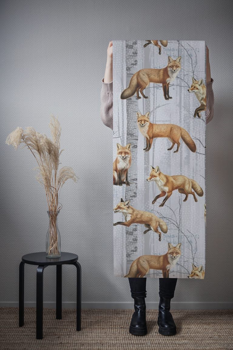 Forest Foxies papel de parede roll