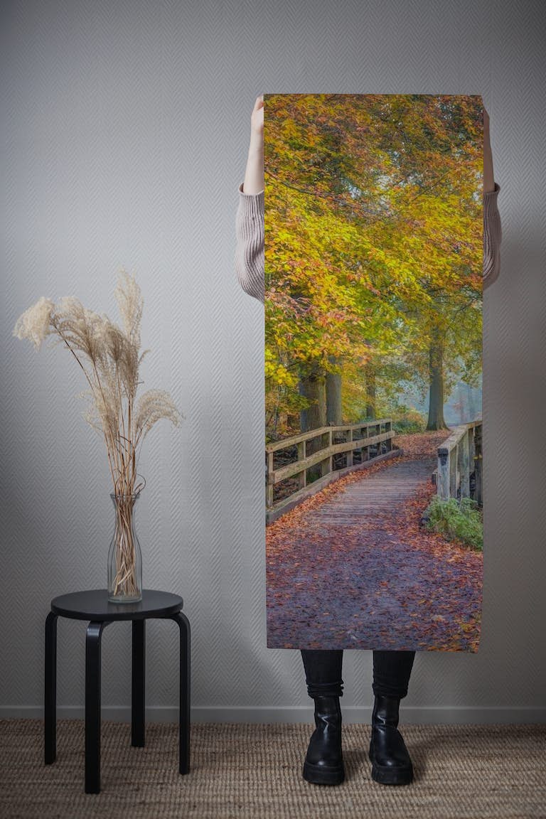 Bridge to Autumn wallpaper roll
