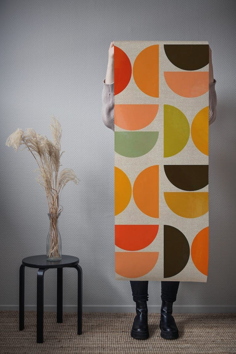 Vivid Watercolor Bauhaus papel de parede roll