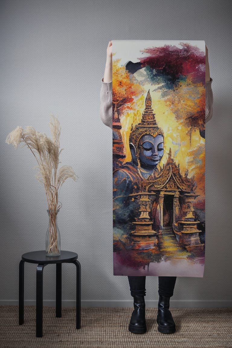 Watercolor Buddha #8 tapeta roll