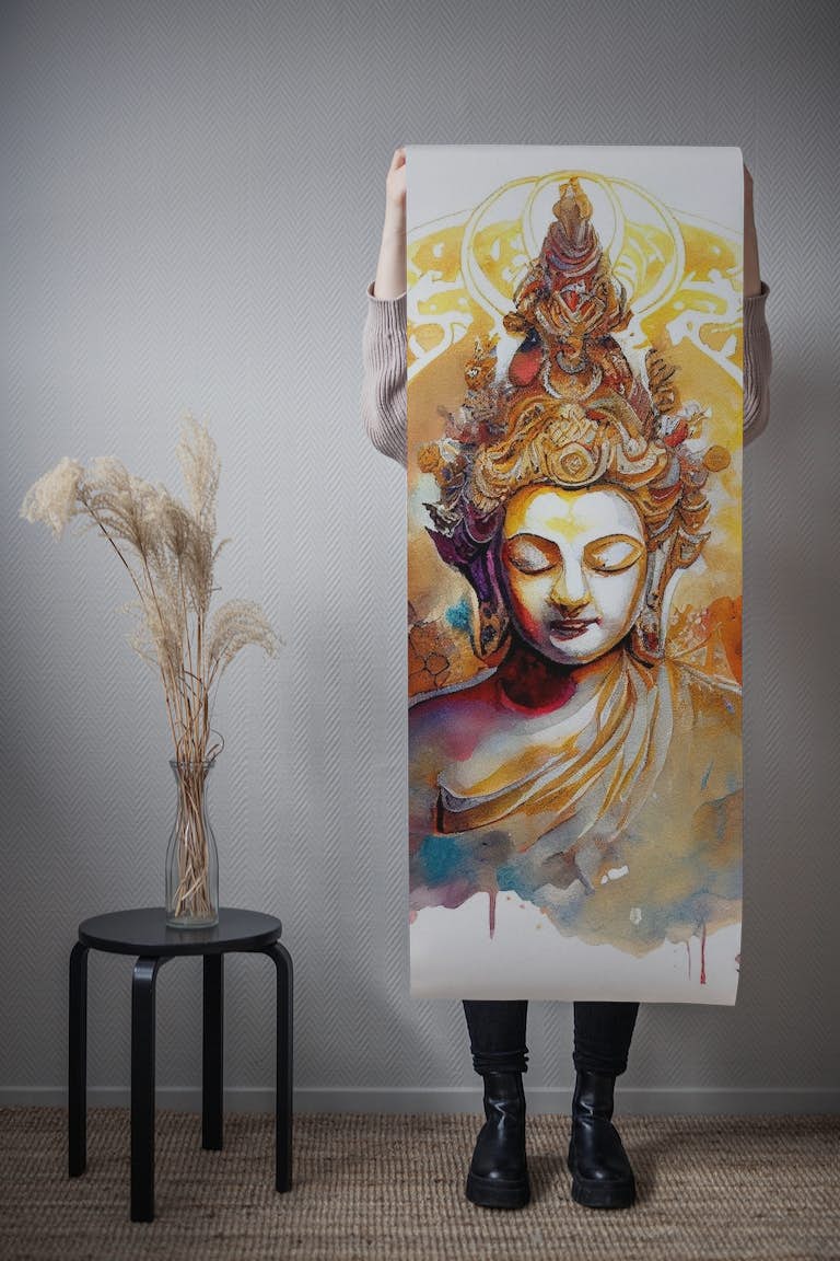 Watercolor Buddha #7 tapeta roll