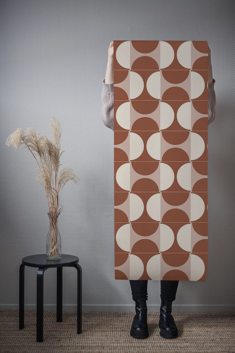 Cotto Tiles Cinnamon and Cream Combo wallpaper roll