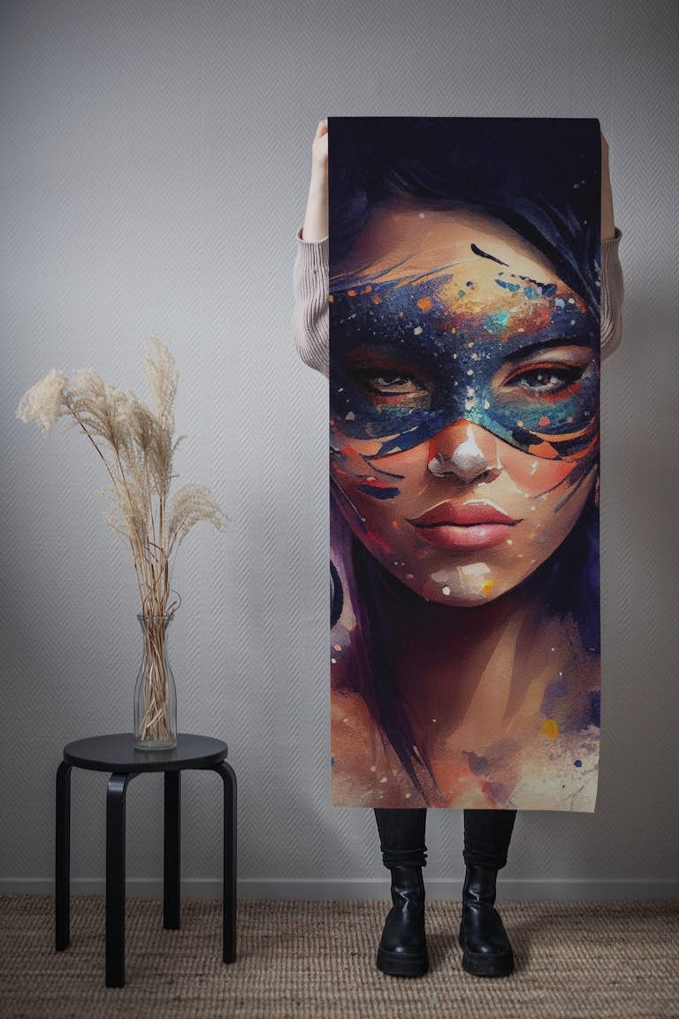 Watercolor Carnival Woman #1 tapetit roll