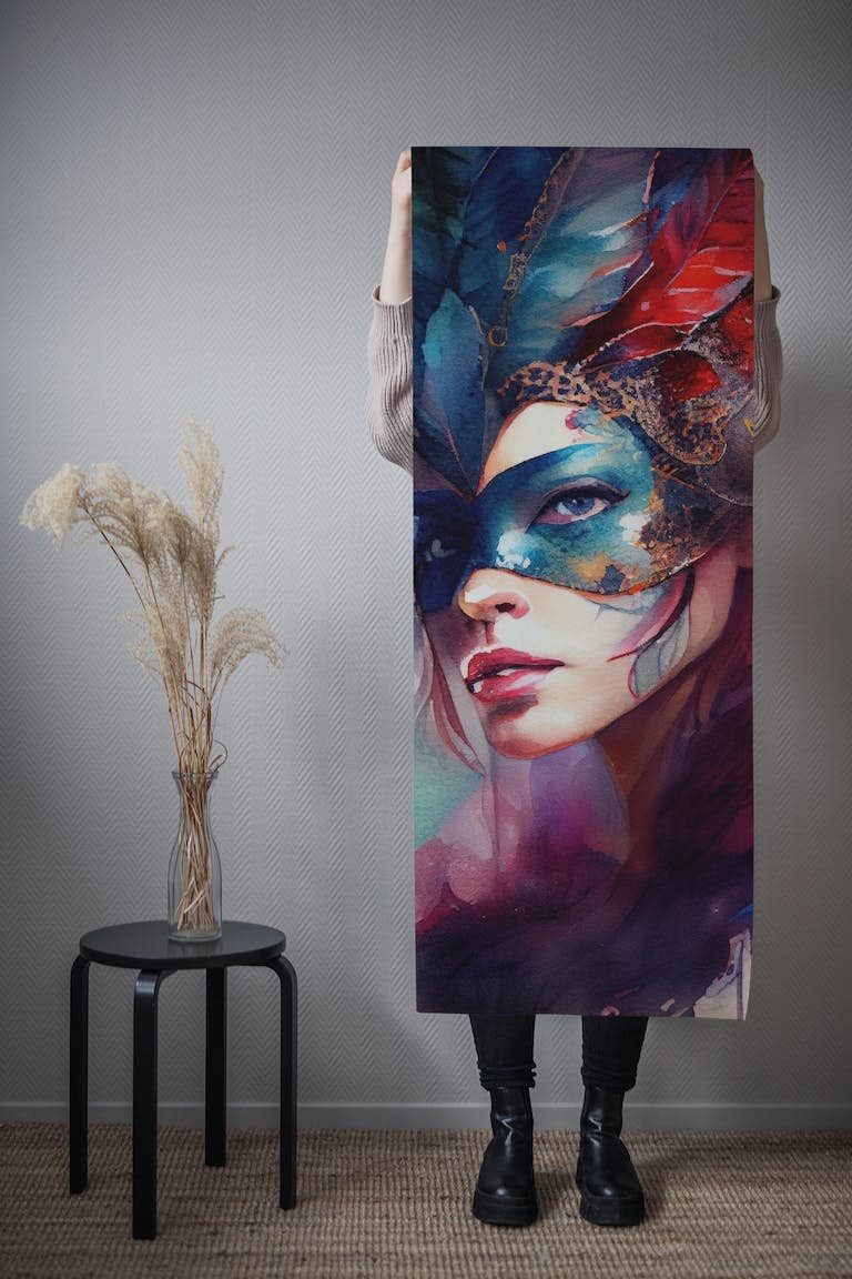 Watercolor Carnival Woman #7 tapetit roll