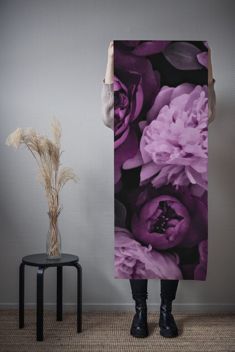 Atmospheric Flower Reverie Purple Pink tapetit roll