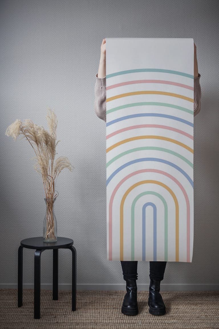 Minimalist Pastel Rainbow behang roll