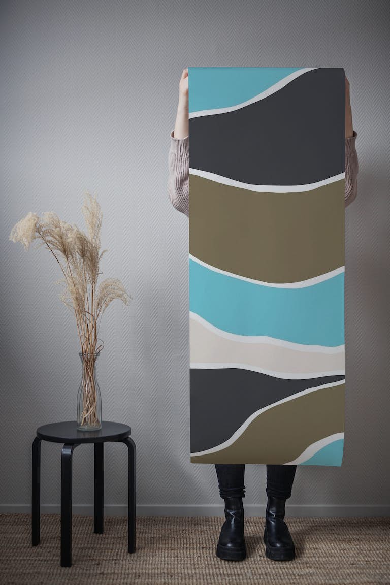 Hand drawn abstract waves tapeta roll