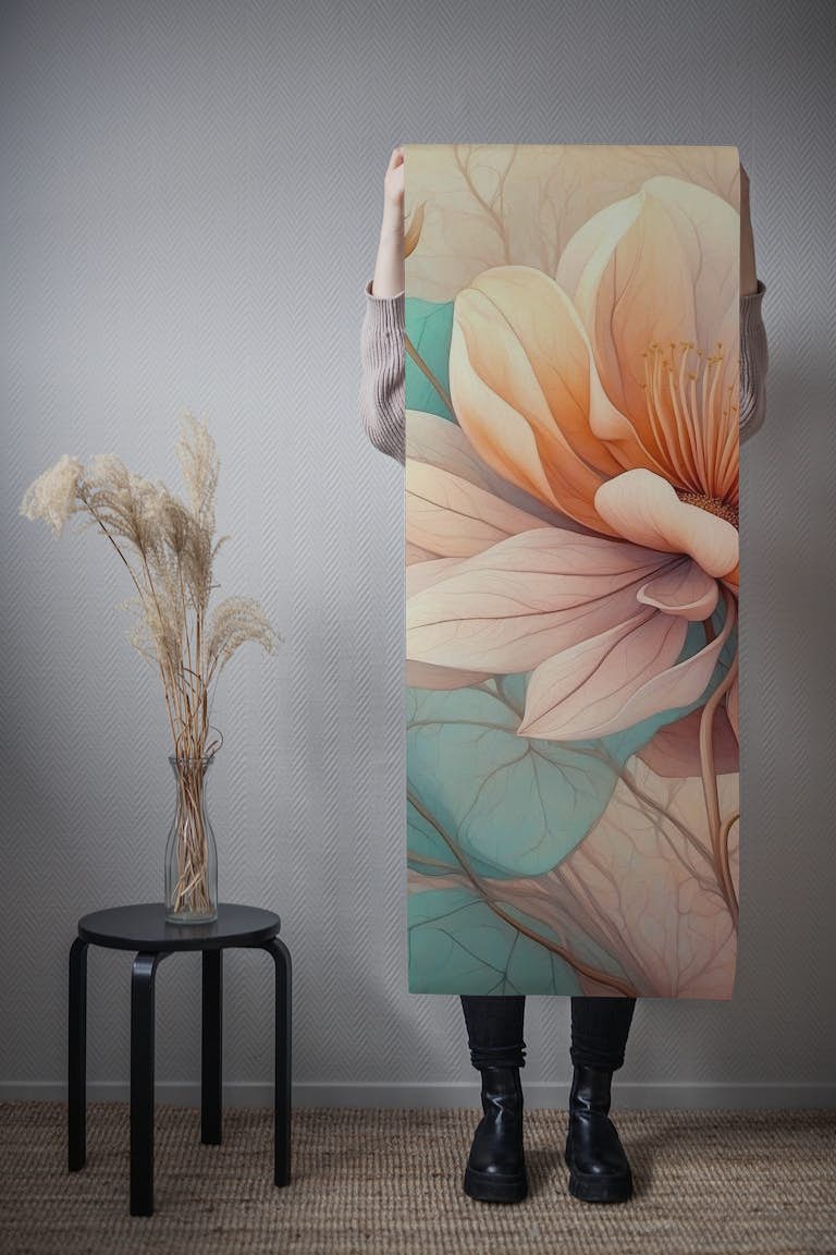 Floral background in pastel colors. behang roll