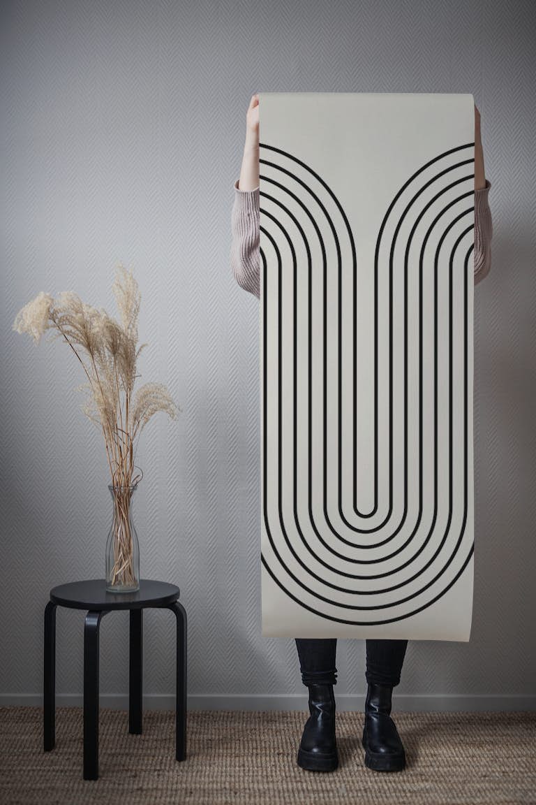 Wavy Line Minimalist Modern Design tapetit roll