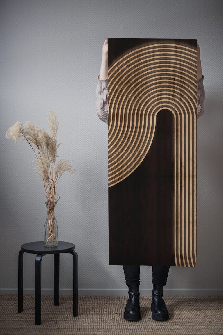 Mid Century Modern Bauhaus Wood tapety roll