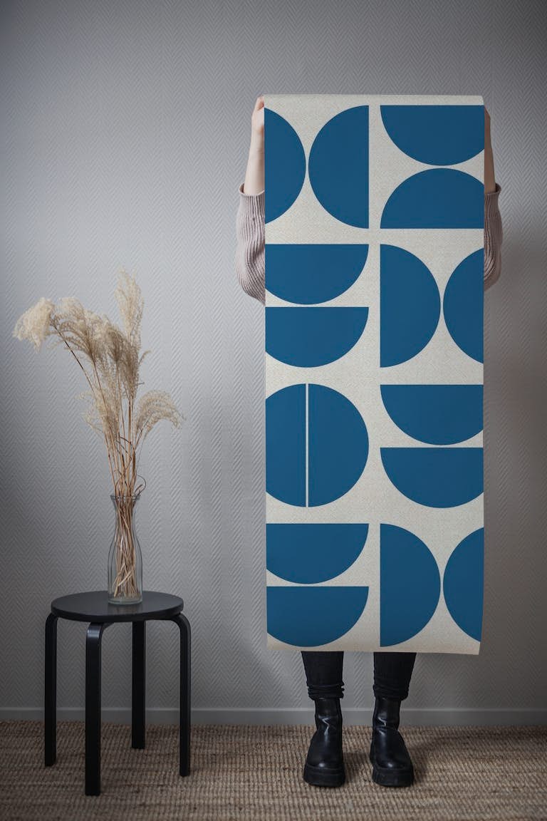 Lake Blue Bauhaus wallpaper roll