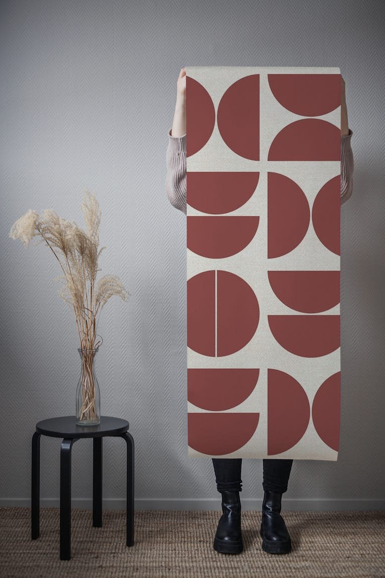 Warm Red Bauhaus papiers peint roll