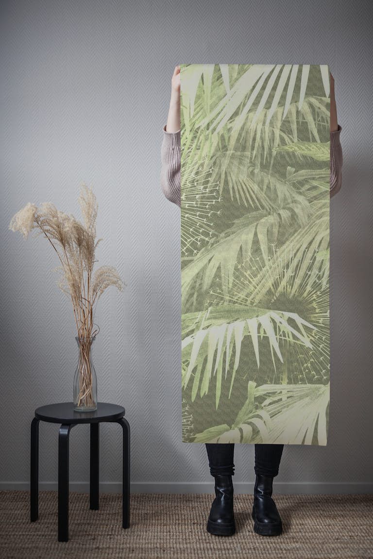 Tropically green behang roll