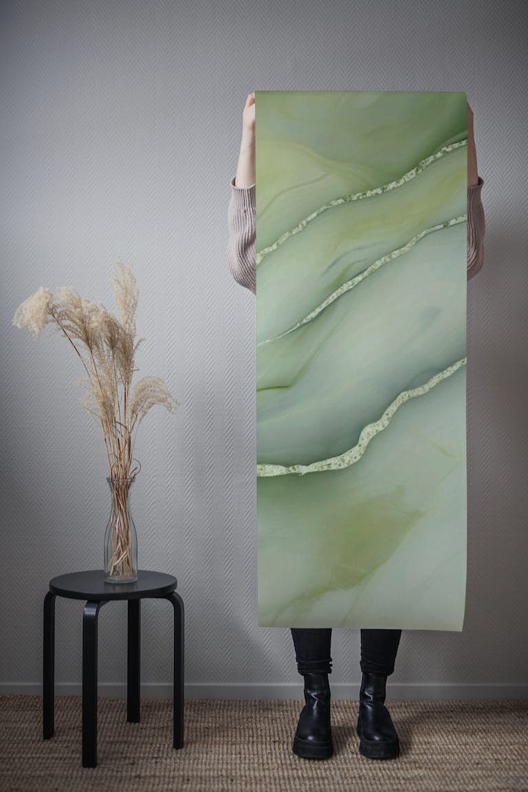 Precious Marble Elegance Sage Green tapetit roll