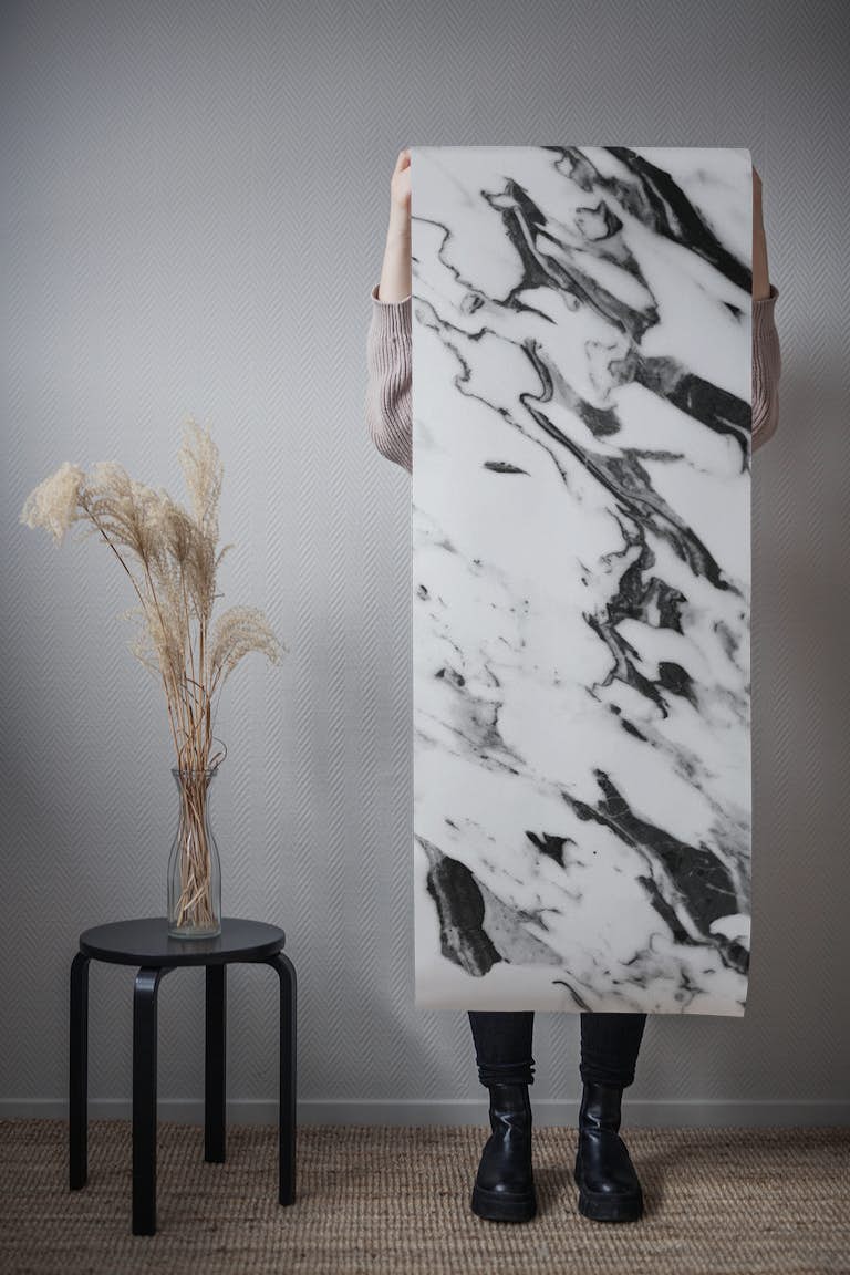 Classic White Marble Glam 2 wallpaper roll