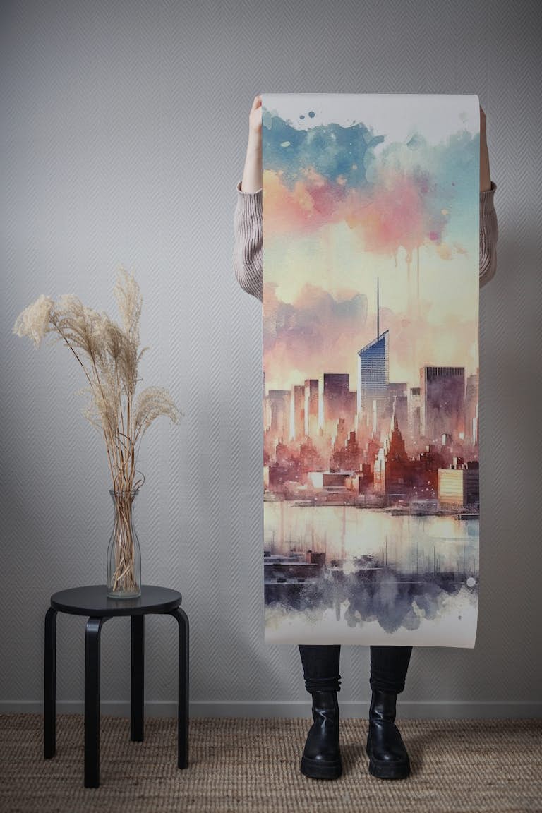 Sunset Hues over NYC papel de parede roll