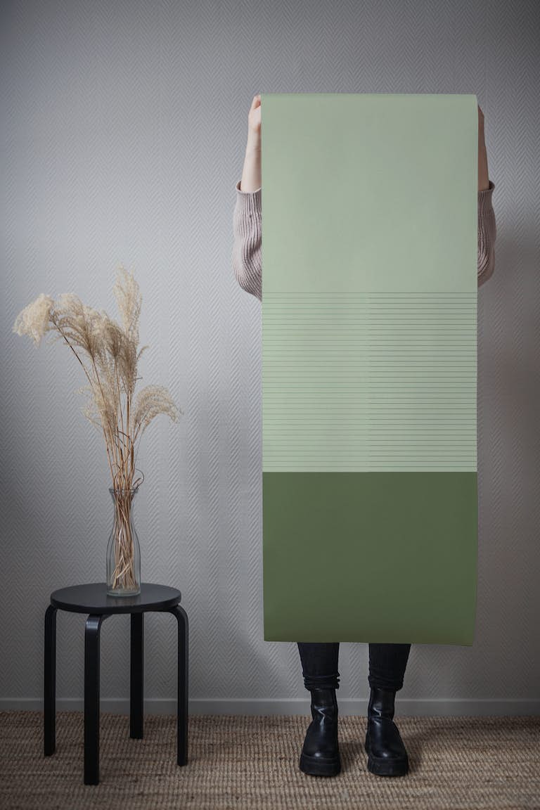 Minimal Gray Green wallpaper roll