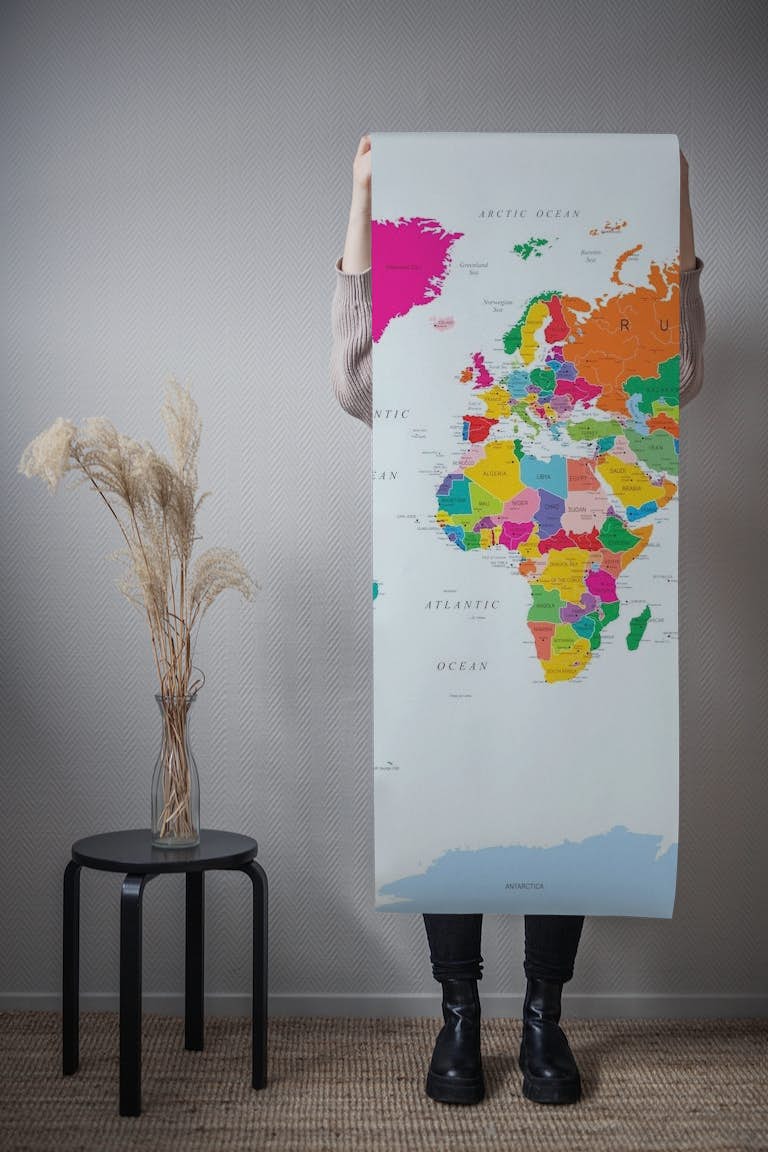 World Map in Fun Colours tapet roll