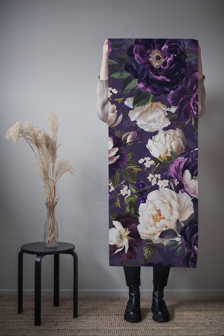 Lush Purple Baroque Garden Symphony wallpaper roll