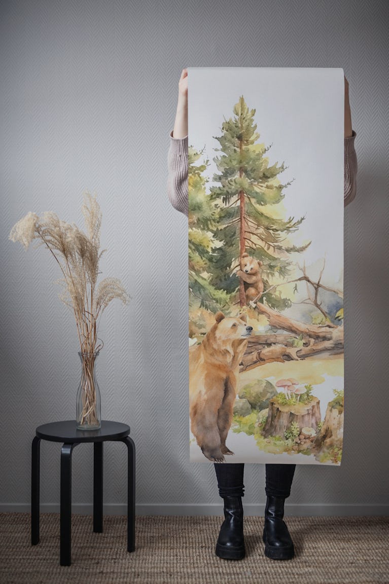 Woodland Wildlife Scene wallpaper roll