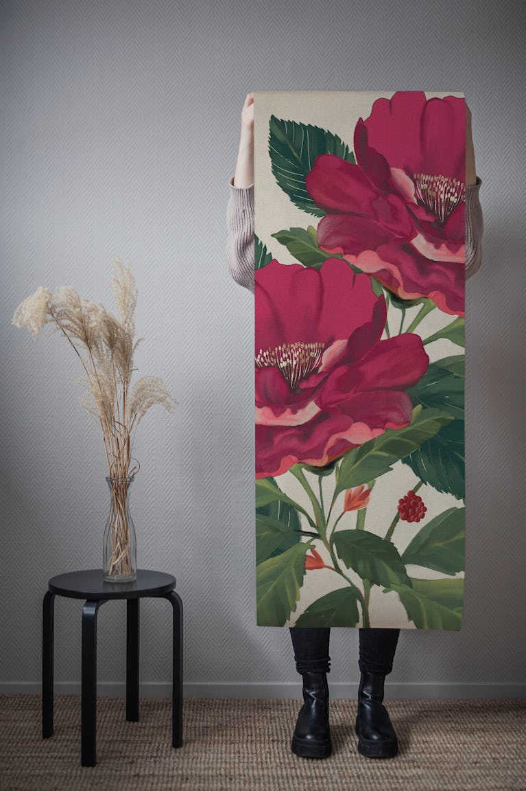 Elegant Peony Blossoms wallpaper roll