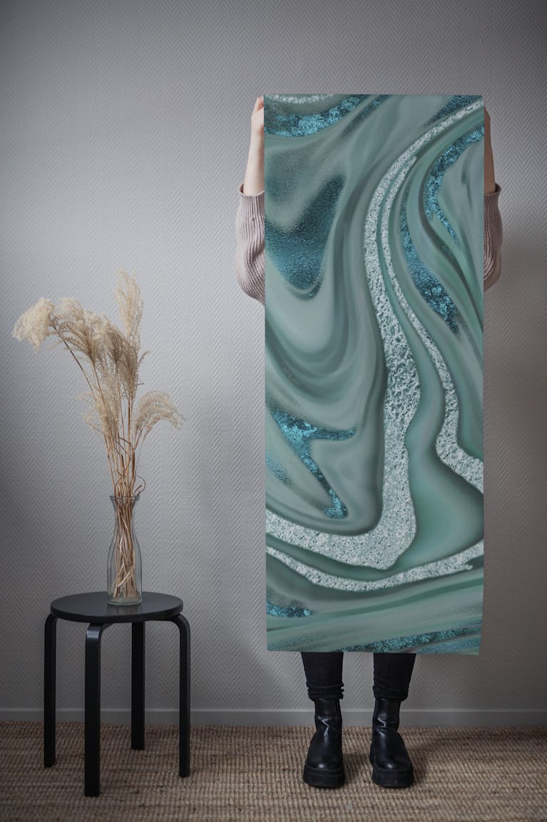 Magic Marble Turquoise wallpaper roll