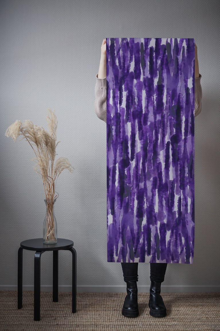 Purple Watercolor Rainfall wallpaper roll
