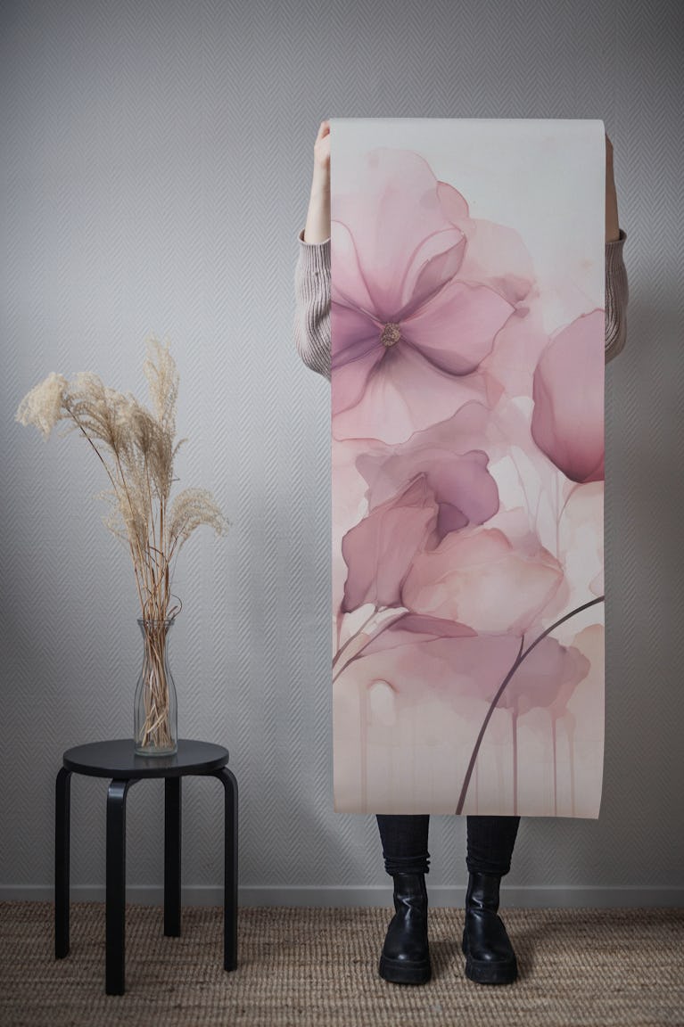 Soft Blush Petal Serenity wallpaper roll