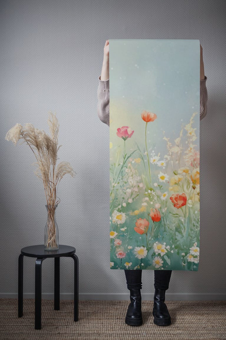 Watercolor Blooming Meadow Dream wallpaper roll