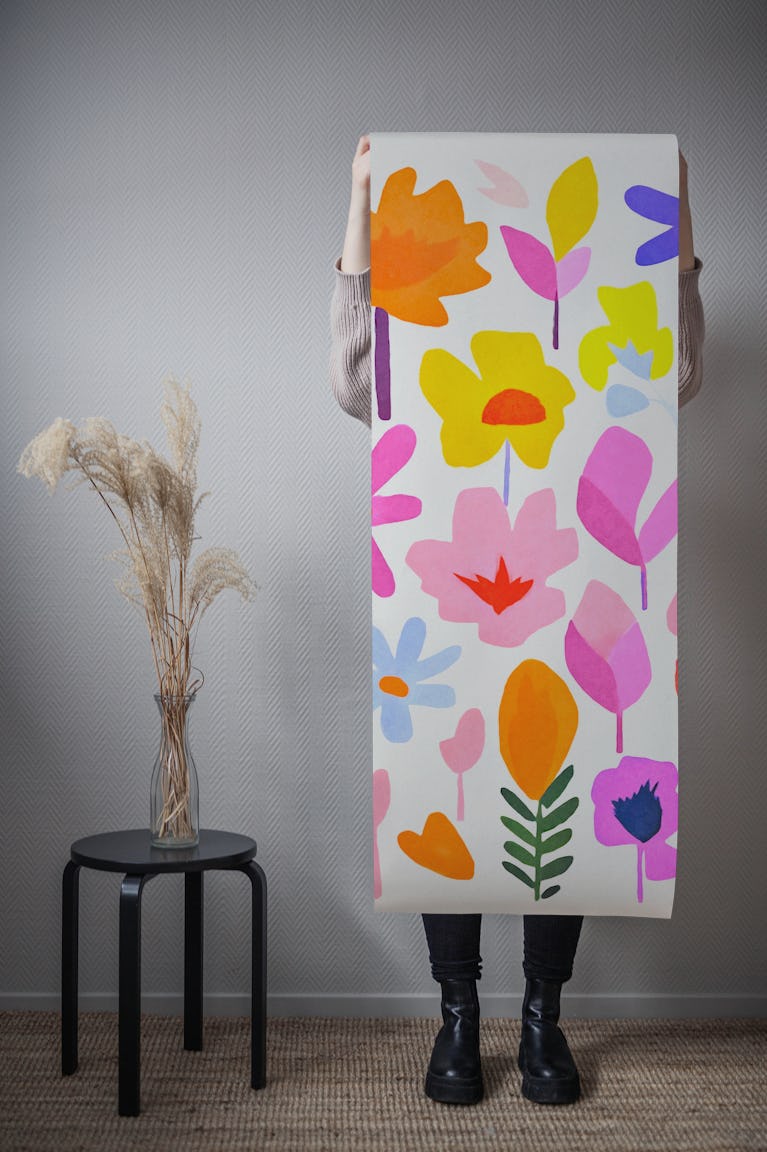 Groovy Matisse Flower Garden wallpaper roll