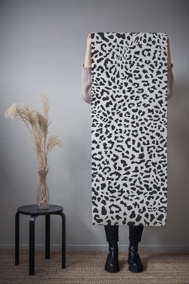 Leopard Print Black and White WM wallpaper roll