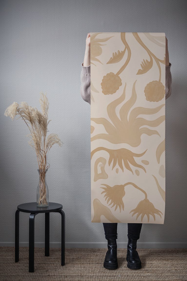 Vintage Botanical Blossom Beige wallpaper roll